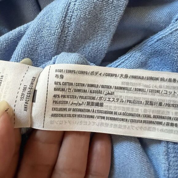 Abercrombie & Fitch Top Womens Medium Blue Terry Cloth Short Sleeve Shirt Y2k - Picture 5 of 8